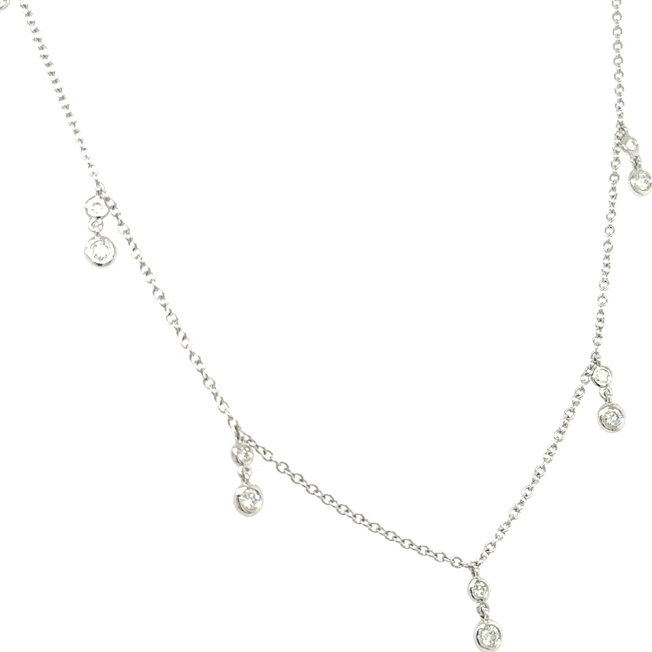 0.39ct tw Bezel set Dangling Diamond By The Yard Necklace