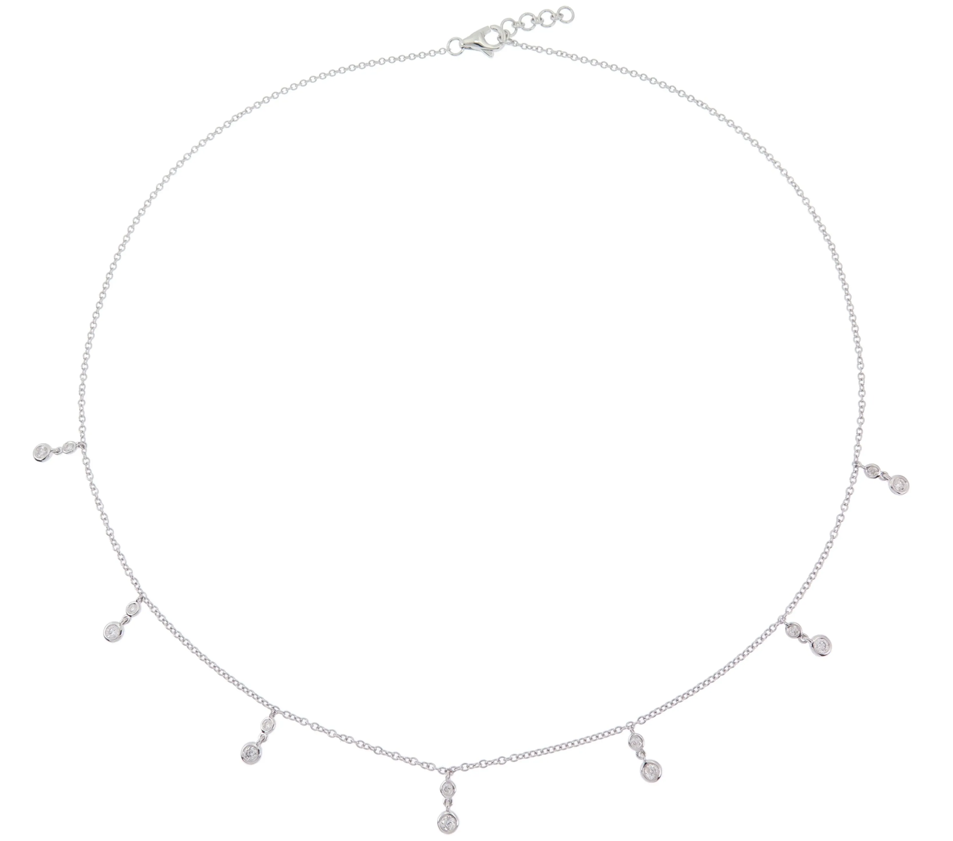 0.39ct tw Bezel set Dangling Diamond By The Yard Necklace