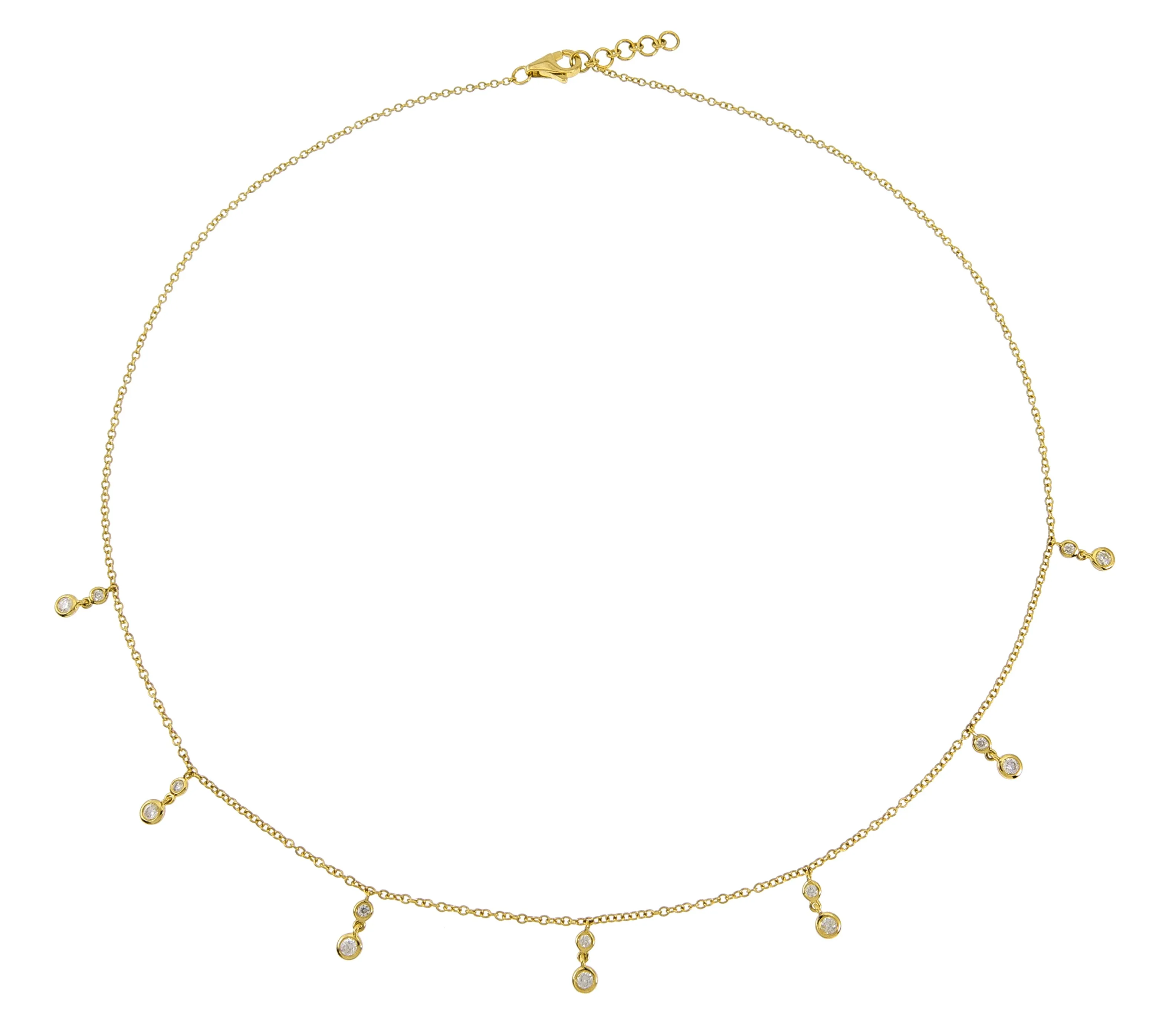 0.39ct tw Bezel set Dangling Diamond By The Yard Necklace