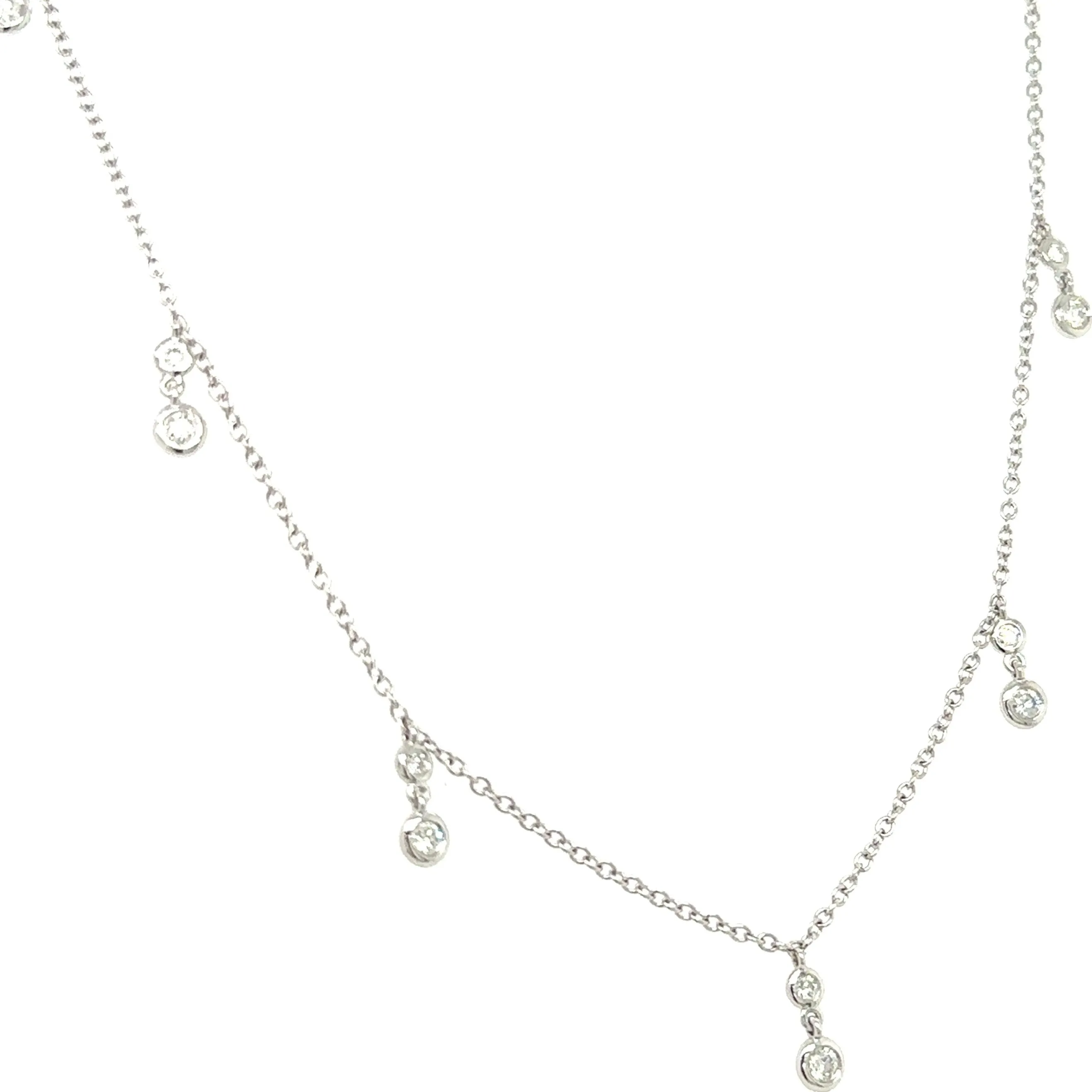 0.39ct tw Bezel set Dangling Diamond By The Yard Necklace