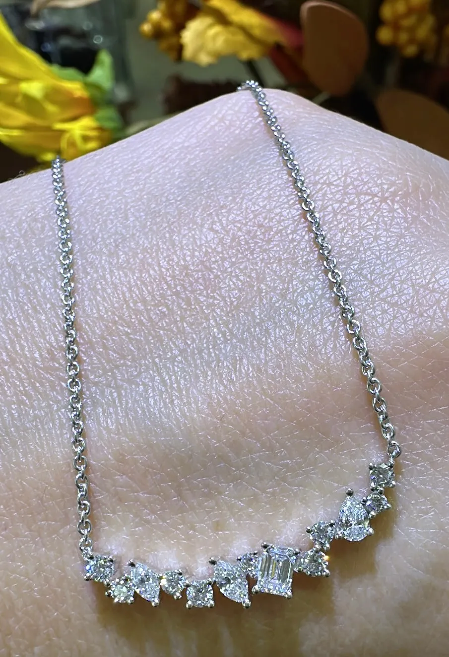 0.72ct tw Diamond Mix-shape Bar Necklace