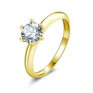 10K Gold 0.8 Ct Round Diamond Solitaire Engagement Ring
