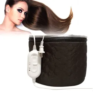 110V Electric Hair Cap,Hair Care Hat,Home Hair SPA Beauty Cap,Hair Steamer Thermal Heat Cap,Nourishing Hair Hat with 3 Mode Temperature Control Black
