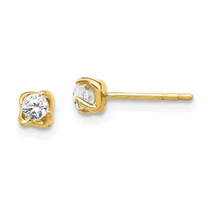 14k Yellow Gold Diamond Post Stud Earrings, Women's