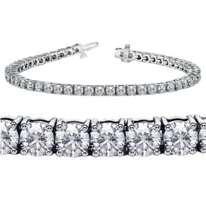 18K White Gold Round Brilliant Diamond Tennis Bracelet