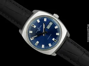 1960's Ulysse Nardin Vintage Mens Full Size Automatic Day Date Watch - Stainless Steel