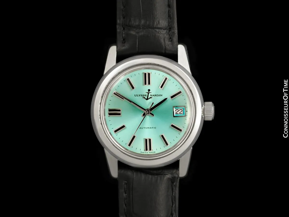 1960's Ulysse Nardin Vintage Mens Large 37mm Automatic Calatrava Watch, Stainless Steel