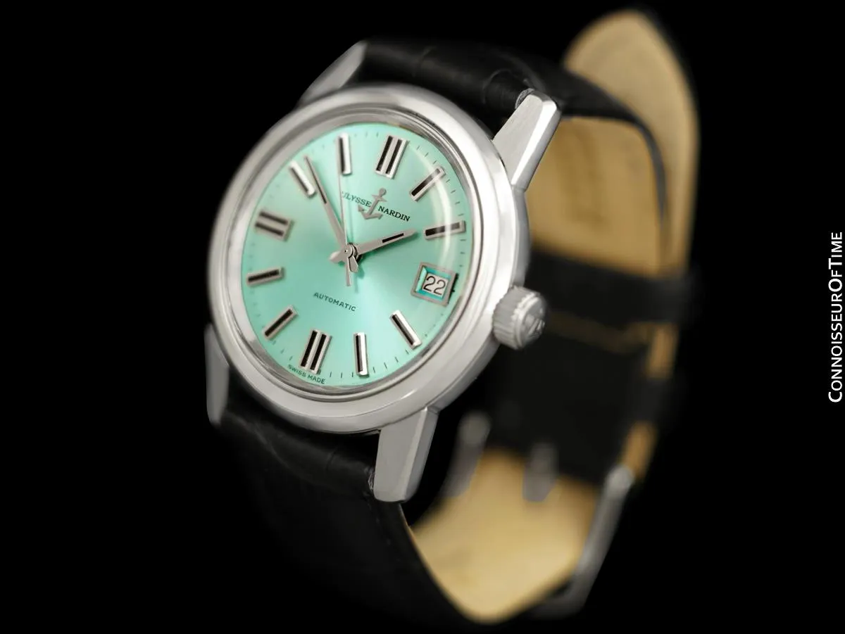 1960's Ulysse Nardin Vintage Mens Large 37mm Automatic Calatrava Watch, Stainless Steel