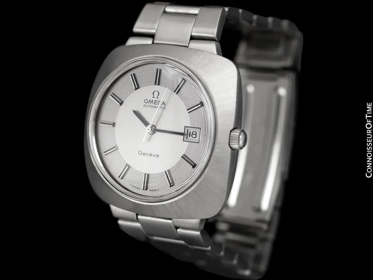 1970's Omega Dynamic Vintage Mens Large 39mm Cal. 565 Watch with Quick-Setting Date - Stainless Steel