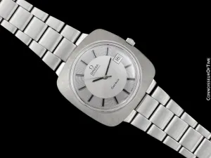 1970's Omega Dynamic Vintage Mens Large 39mm Cal. 565 Watch with Quick-Setting Date - Stainless Steel