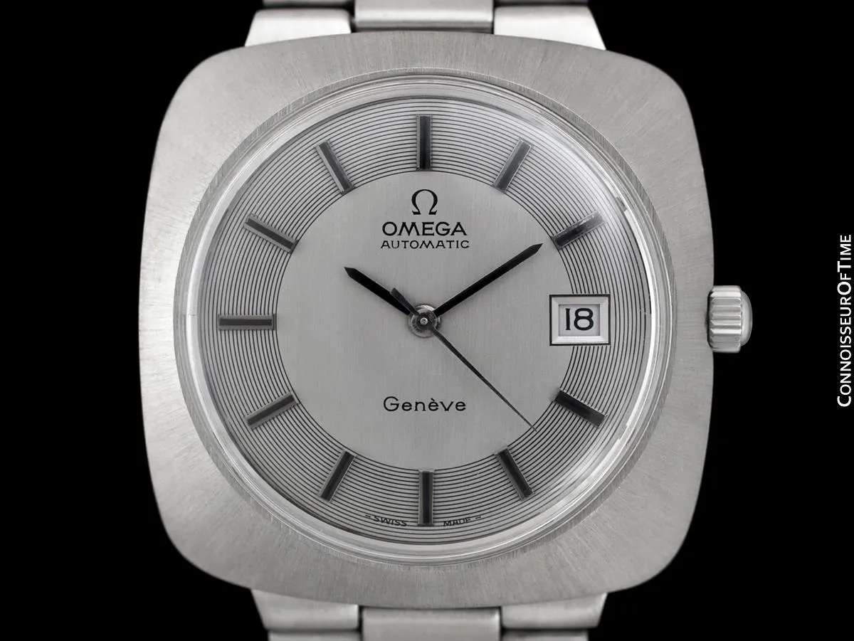 1970's Omega Dynamic Vintage Mens Large 39mm Cal. 565 Watch with Quick-Setting Date - Stainless Steel