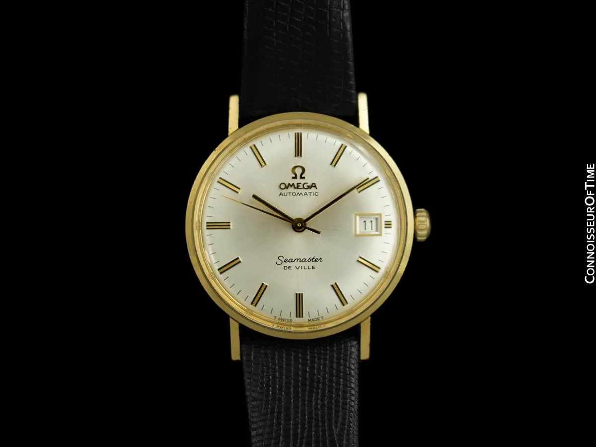 1976 Omega Seamaster De Ville Vintage Automatic Mens Watch - 14K Gold with Boxes & Papers