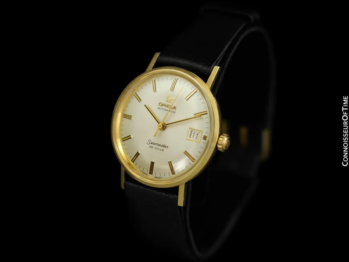 1976 Omega Seamaster De Ville Vintage Automatic Mens Watch - 14K Gold with Boxes & Papers