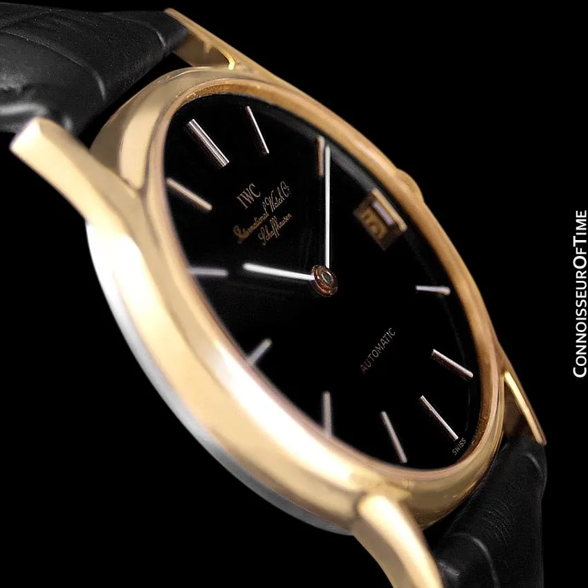 1979 IWC Vintage Mens Ultra Thin Automatic Watch - 18K Gold Plated and Stainless - Very Rare JLC Cal. 3252