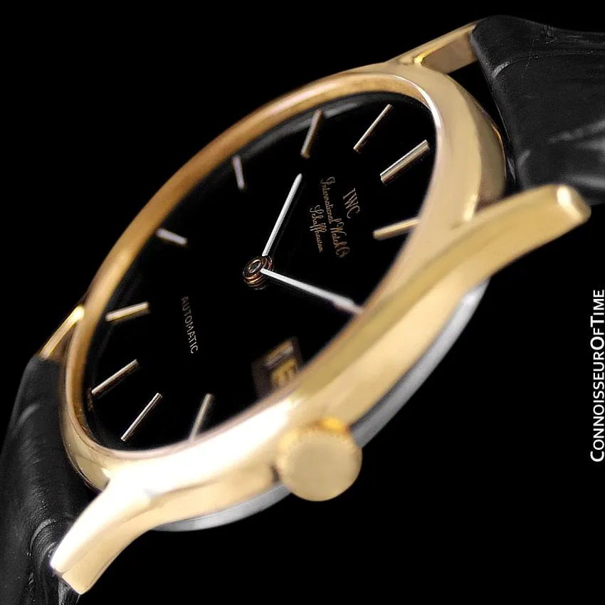 1979 IWC Vintage Mens Ultra Thin Automatic Watch - 18K Gold Plated and Stainless - Very Rare JLC Cal. 3252