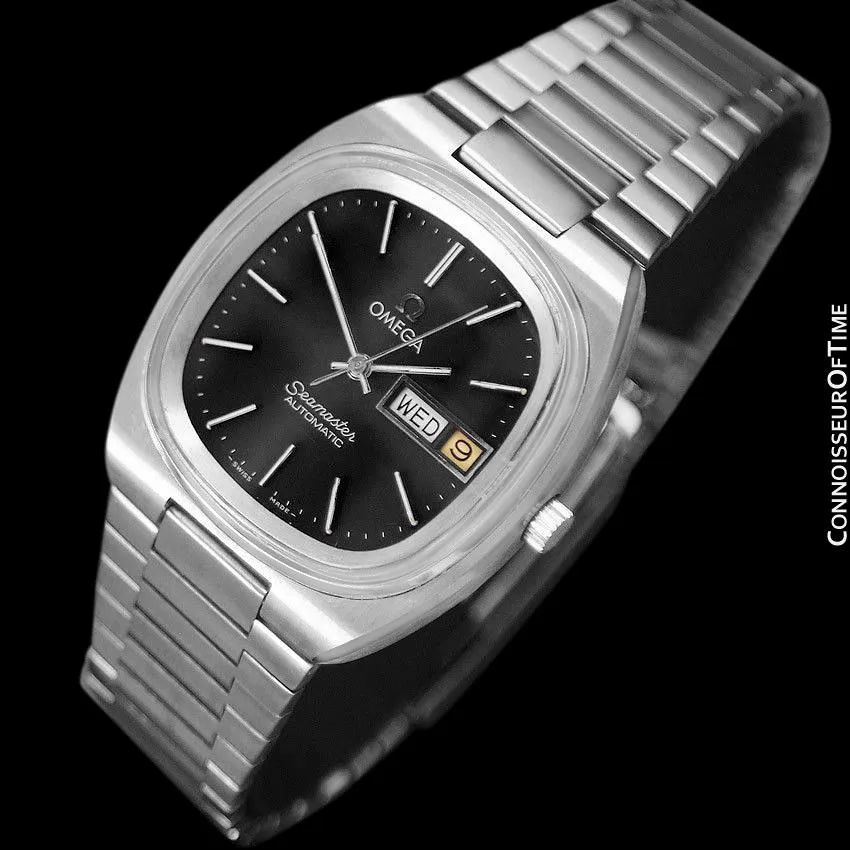1983 Omega Seamaster Vintage Mens TV Watch, Automatic, Day Date - Stainless Steel