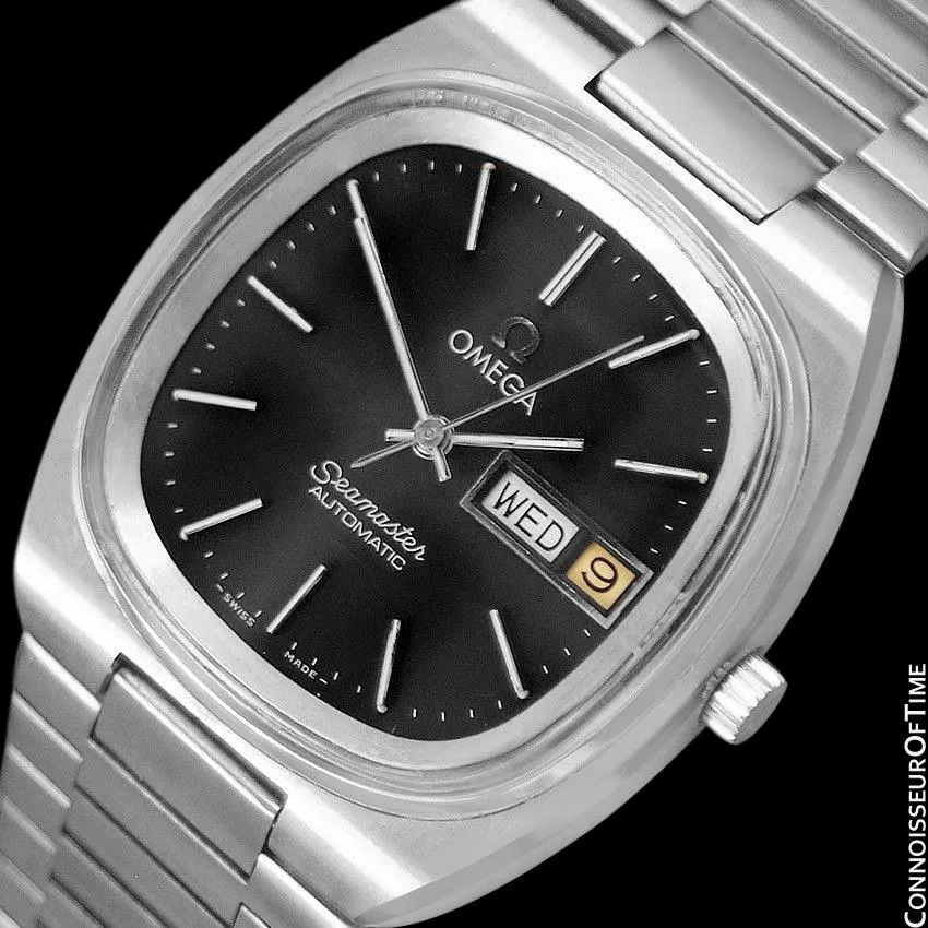 1983 Omega Seamaster Vintage Mens TV Watch, Automatic, Day Date - Stainless Steel