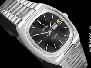 1983 Omega Seamaster Vintage Mens TV Watch, Automatic, Day Date - Stainless Steel
