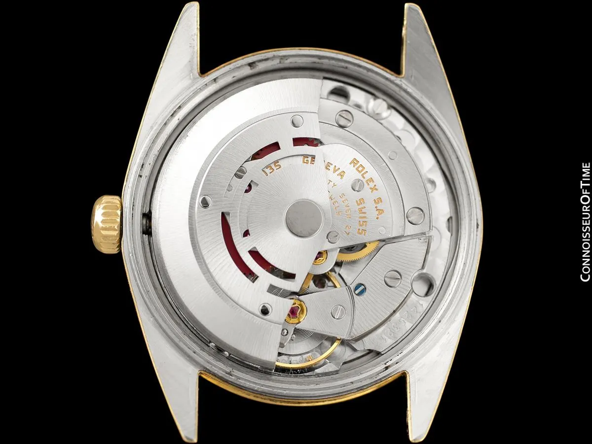 1984 Rolex Oyster Perpetual Date Ref. 15505 Mens Quick-Setting Gold Shell Watch - 14K Gold & Stainless Steel