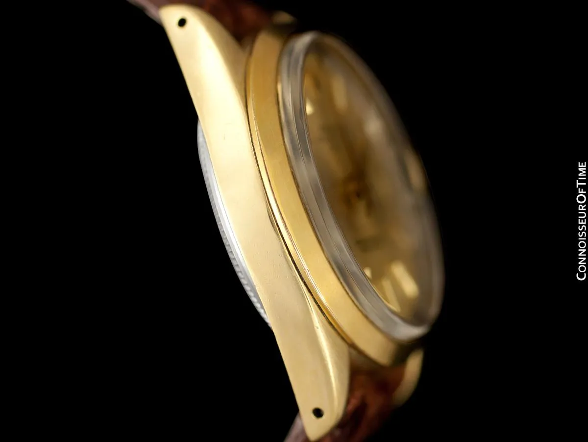 1984 Rolex Oyster Perpetual Date Ref. 15505 Mens Quick-Setting Gold Shell Watch - 14K Gold & Stainless Steel
