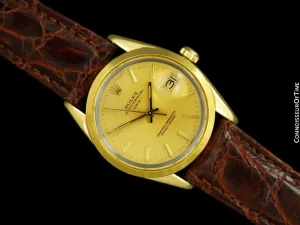 1985 Rolex Oyster Perpetual Date Ref. 15505 Mens Quick-Setting 14K Gold & Stainless Steel Gold Shell Watch - Papers & Boxes