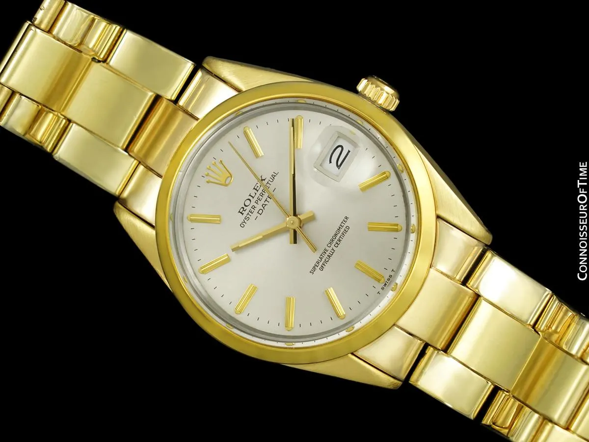 1985 Rolex Oyster Perpetual Date Ref. 15505 Mens Quick-Setting Watch - Gold Shell & Stainless Steel