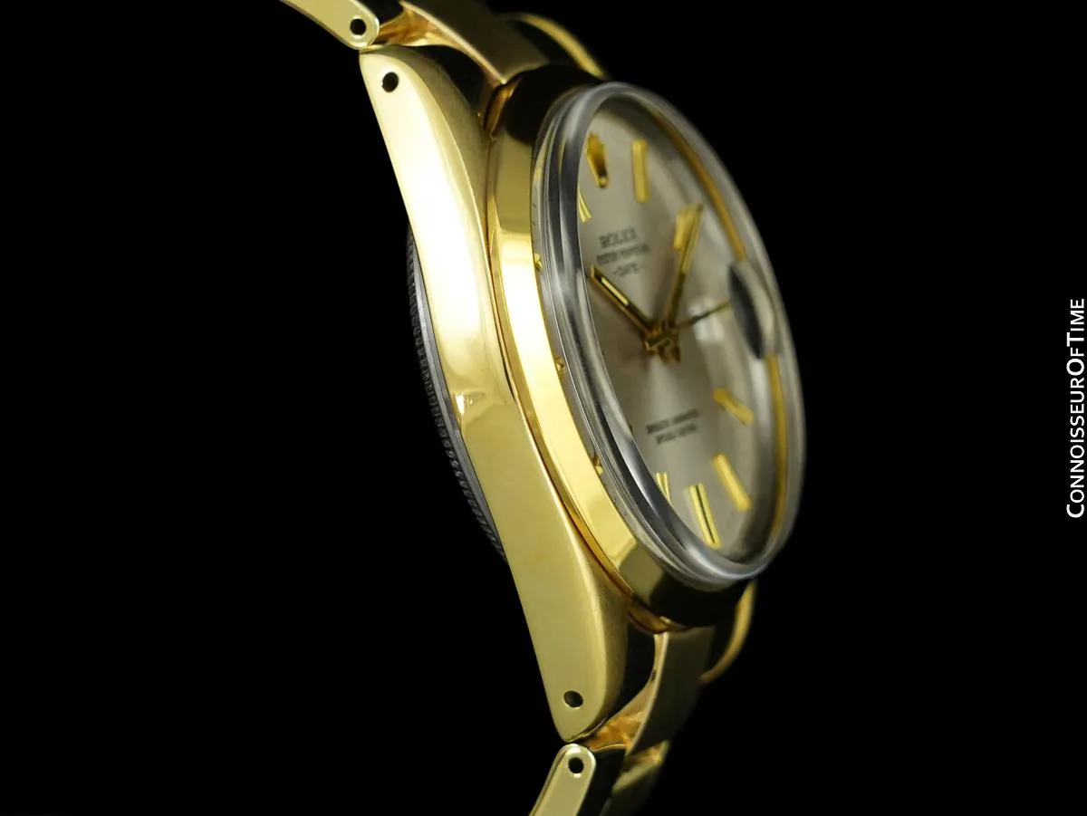 1985 Rolex Oyster Perpetual Date Ref. 15505 Mens Quick-Setting Watch - Gold Shell & Stainless Steel