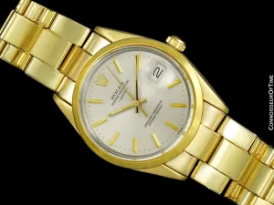 1985 Rolex Oyster Perpetual Date Ref. 15505 Mens Quick-Setting Watch - Gold Shell & Stainless Steel
