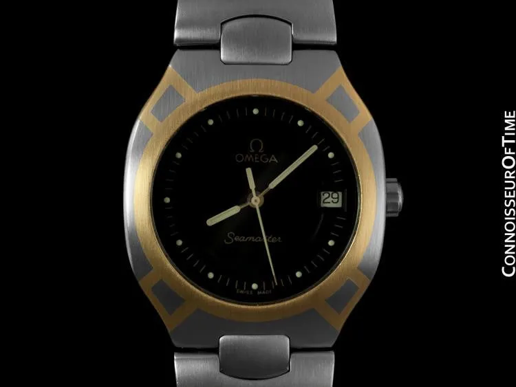 1992 Omega Polaris Seamaster Mens Divers Watch, Quick Setting Date - Stainless Steel & 18K Gold