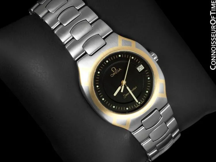 1992 Omega Polaris Seamaster Mens Divers Watch, Quick Setting Date - Stainless Steel & 18K Gold