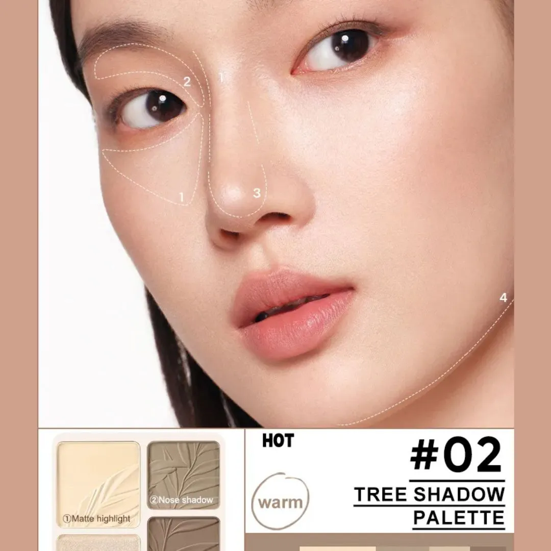 2 IN 1 Highlighter Contour Palette 9g - #02 Tree