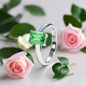 2.0 Ct Colombian Cultivated Emerald Engagement Ring