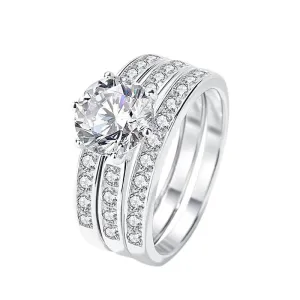 2.0 Ct Round Diamond Engagement Ring Set