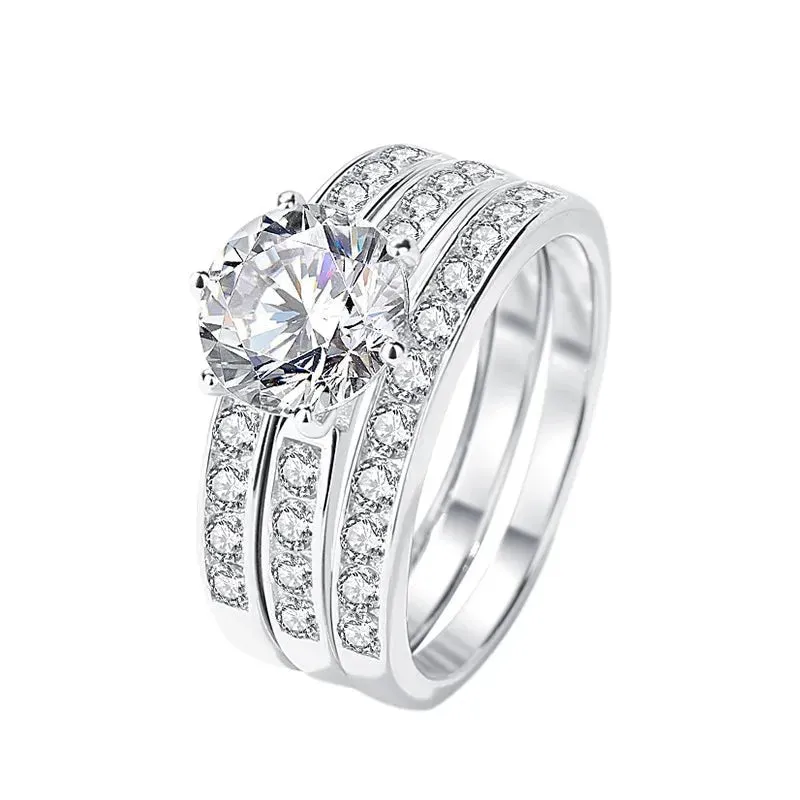 2.0 Ct Round Diamond Engagement Ring Set