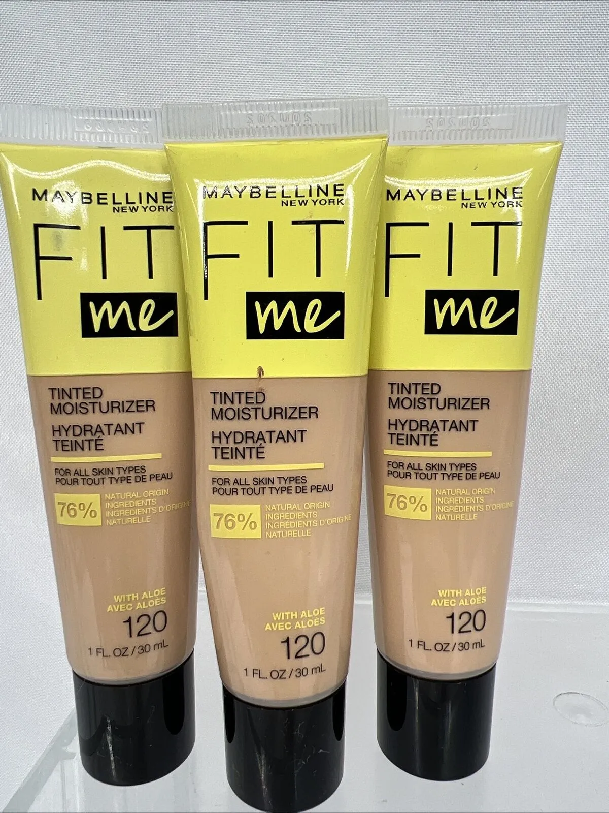 (3) Maybelline 120 Light Fit Me Tinted Moisturizer Natural Look Color Foundation