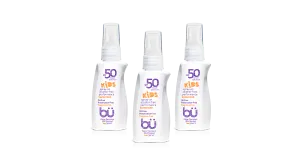 3 Pack - Bu SPF 50 Alcohol-Free KIDS Fragrance-Free Eco- Friendly Sunscreen Spray