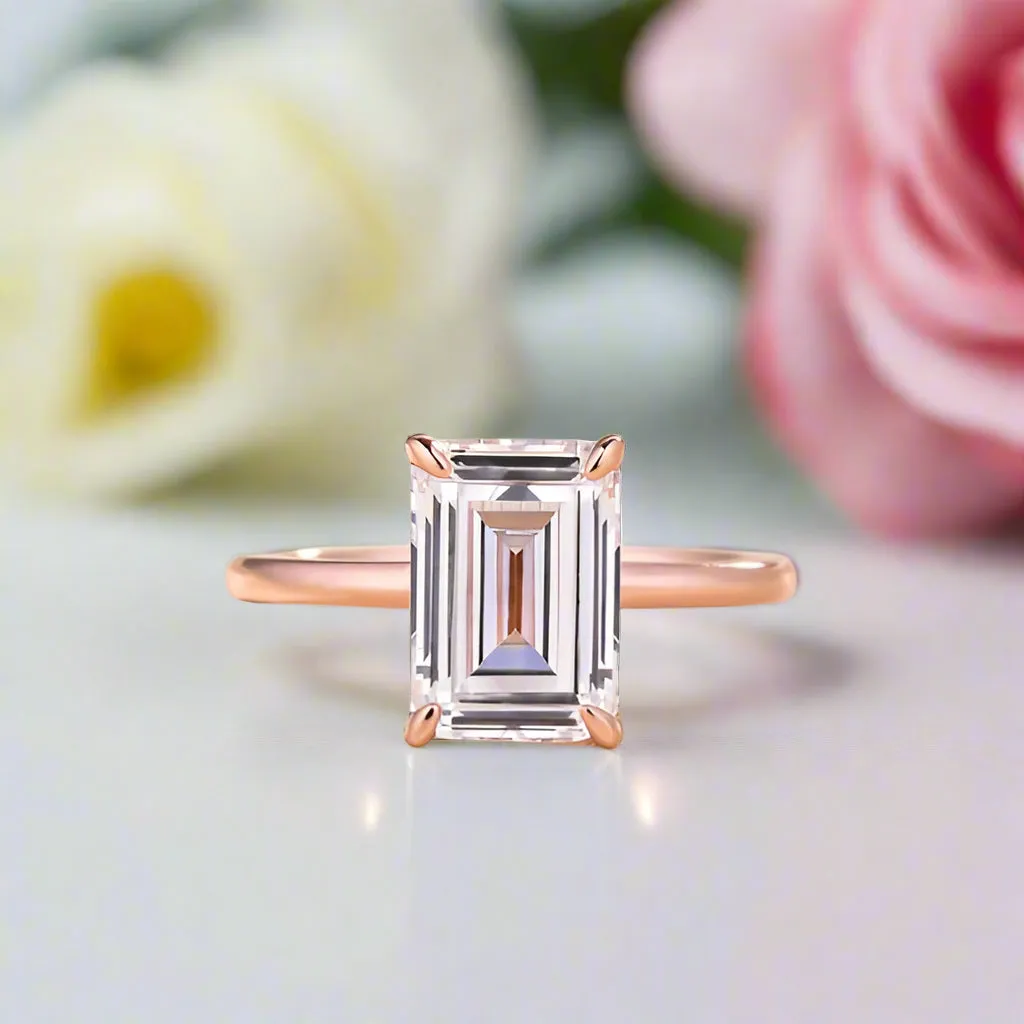 3.5ct Emerald Cut Solitaire Engagement Ring