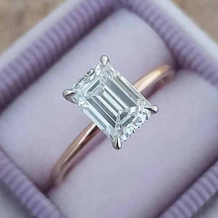 3.5ct Emerald Cut Solitaire Engagement Ring