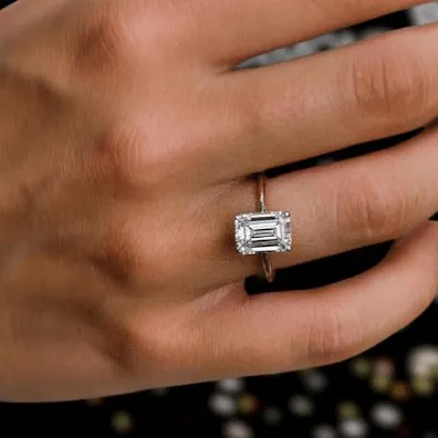 3.5ct Emerald Cut Solitaire Engagement Ring