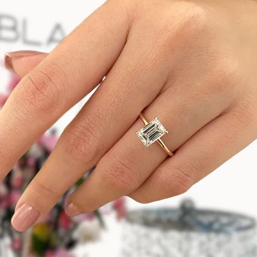 3.5ct Emerald Cut Solitaire Engagement Ring