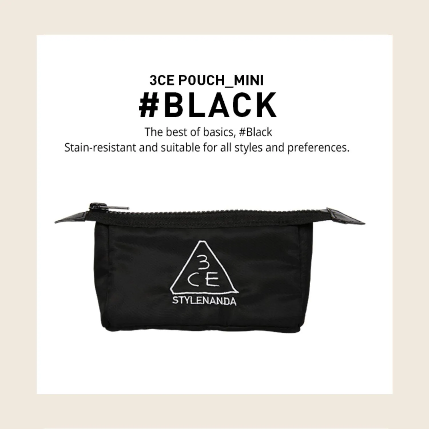 3CE Small Pouch Black Small Size