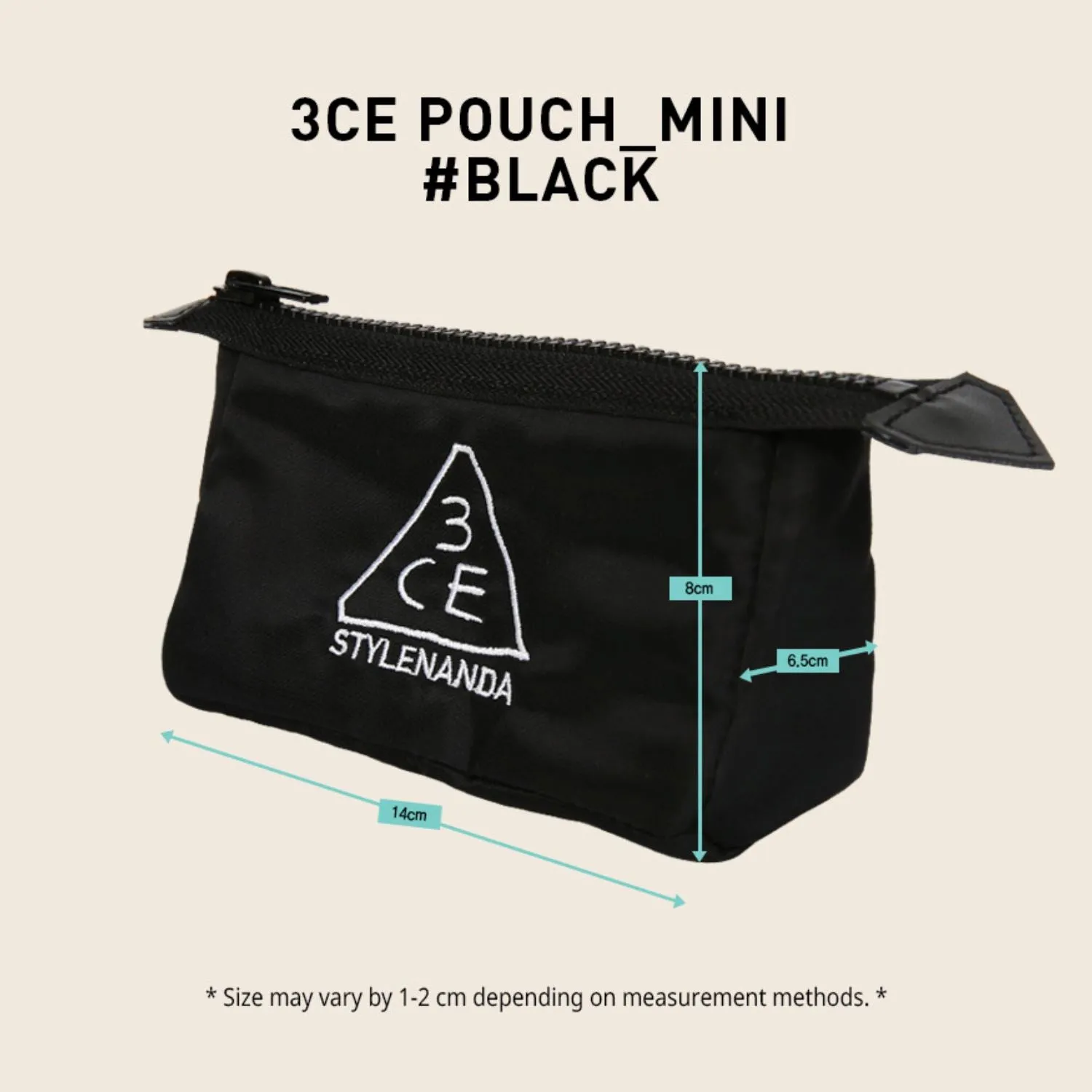3CE Small Pouch Black Small Size