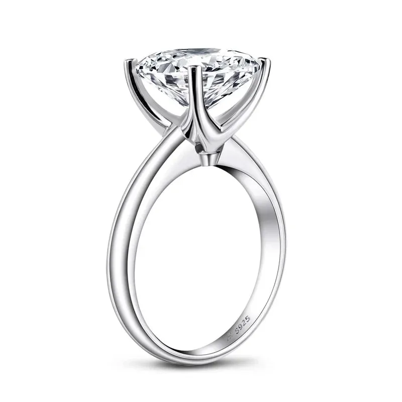 4.0 Ct Princess Cut Diamond Solitaire Engagement Ring