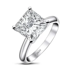 4.0 Ct Princess Cut Diamond Solitaire Engagement Ring