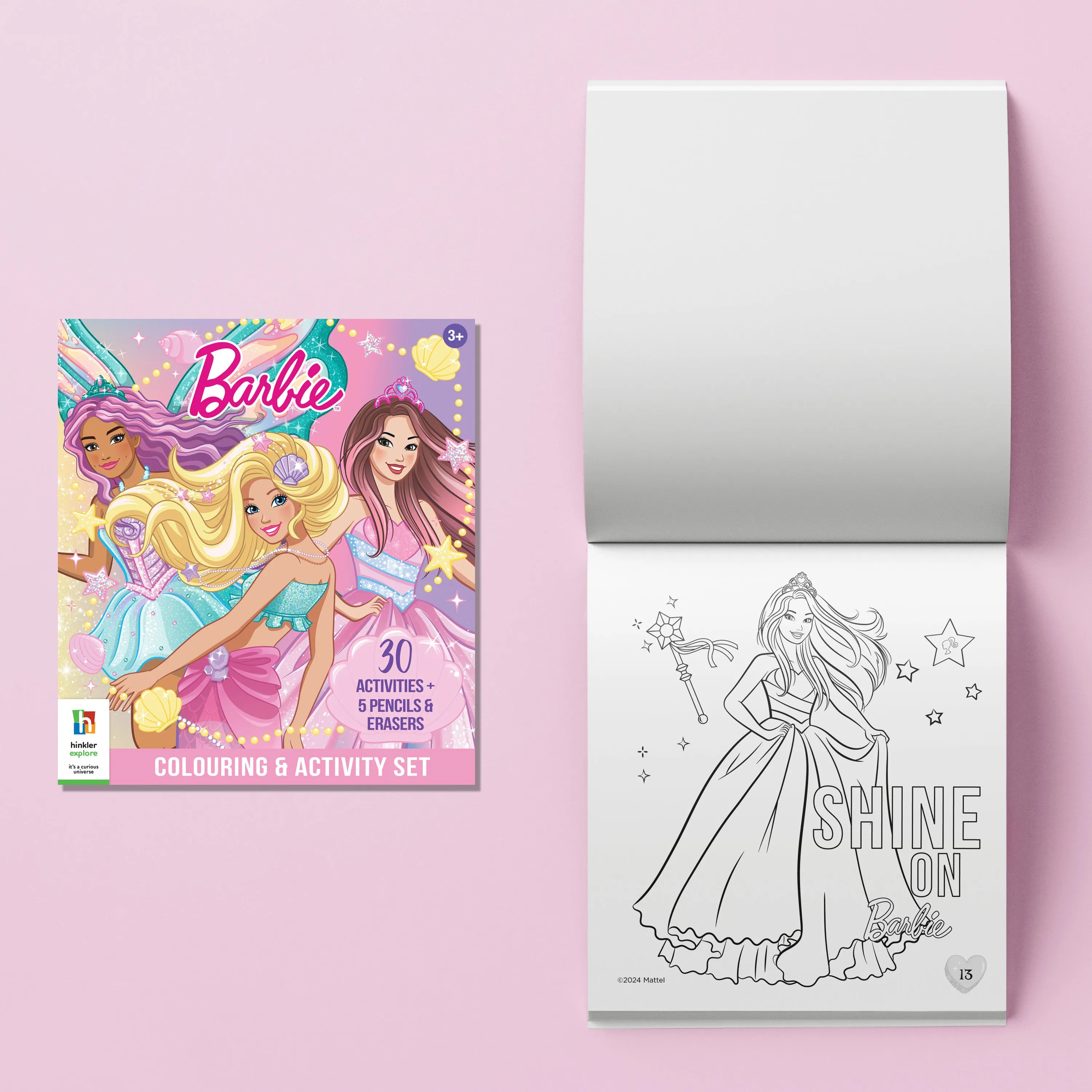 5-Pencil Set Barbie Colour & Activity Set