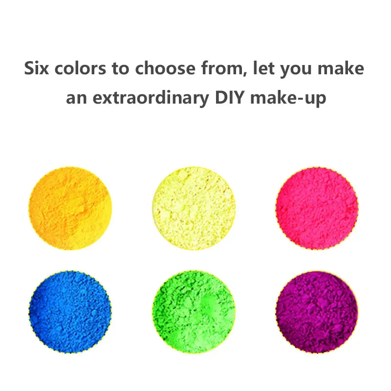 6 Colors Fluorescent Neon Powder Eyeshadow Glitter Matte Shimmer Glow In Dark Eye Shadow Matte Cosmetics Beauty Makeup Nails
