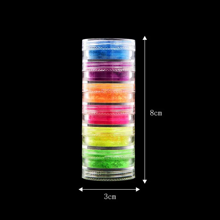 6 Colors Fluorescent Neon Powder Eyeshadow Glitter Matte Shimmer Glow In Dark Eye Shadow Matte Cosmetics Beauty Makeup Nails