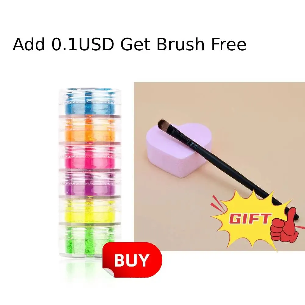 6 Colors Fluorescent Neon Powder Eyeshadow Glitter Matte Shimmer Glow In Dark Eye Shadow Matte Cosmetics Beauty Makeup Nails