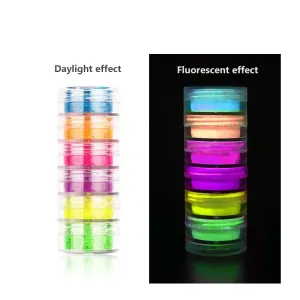 6 Colors Fluorescent Neon Powder Eyeshadow Glitter Matte Shimmer Glow In Dark Eye Shadow Matte Cosmetics Beauty Makeup Nails