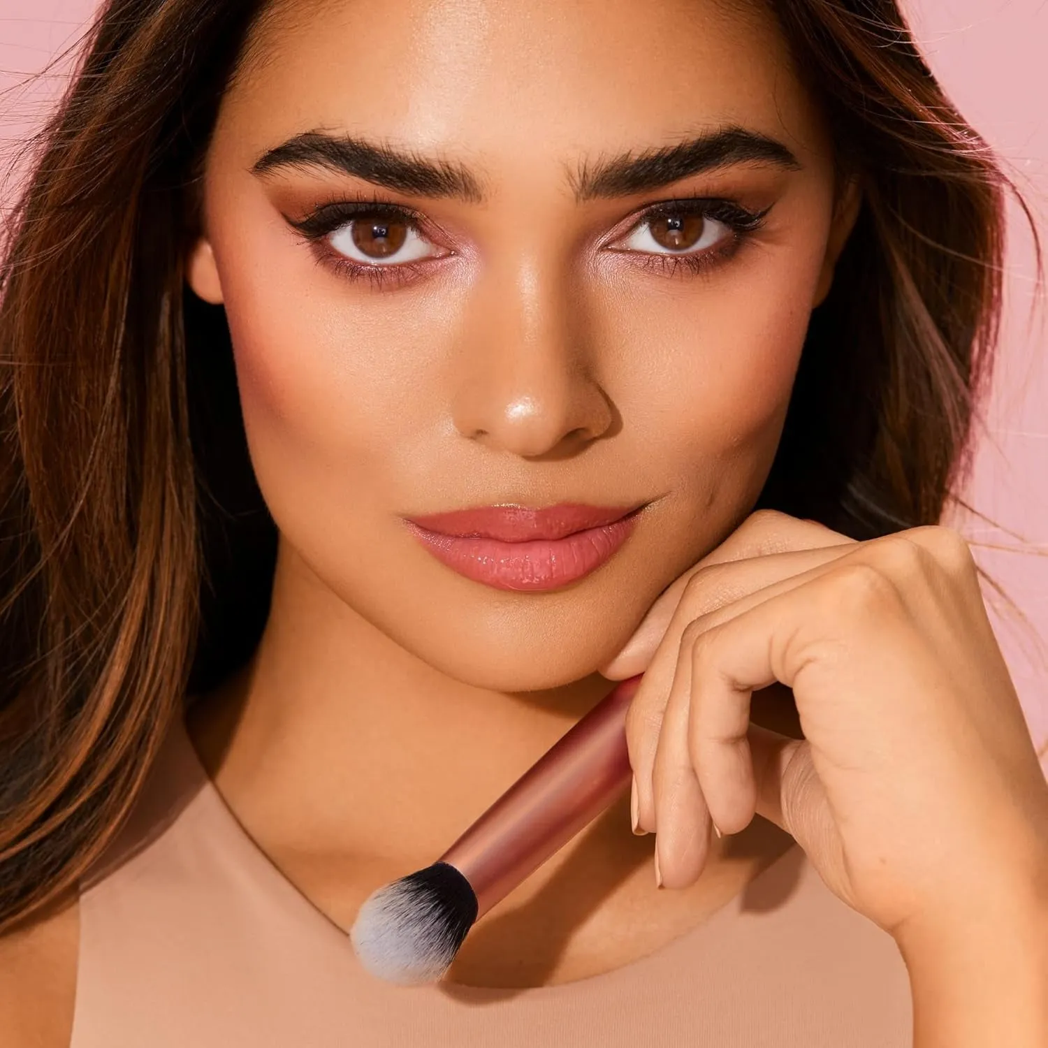 6 Piece Everyday Essentials Makeup Brush Set, Includes 4 Brushes & 2 Makeup Sponges, for Foundation, Blush, Bronzer, Contour, Eyeshadow, & Powder, Travel Gift Set, Cruelty-Free & Vegan